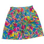 J‎ Crew linen sidewalk Skirt vibrant women’s tropical floral mini pull on 2 Blue Photo 1