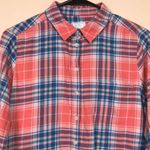 Fat Face Women’s Perfect Shirt Plaid Pink Blue White Button-Up Flannel Shirt Photo 1