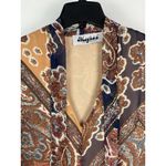 Meghan LA Meghan Los Angeles Dress‎ Brown Floral Paisley Long Sleeve Mini V-Neck Size S Photo 2