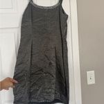 Johnny Was  Collection Vintage Silver Metallic Shimmer Sequin Slip Cami Dress Photo 6