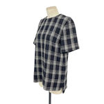 Proenza Schouler Black Plaid Short Sleeve Structured Top Size US 6 Photo 3
