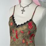 secret treasures  Cheetah‎ Animal Print Floral Lace Trim Slip Mini Dress Womens M Photo 2