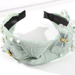 Mint Green Faux Pearl & Butterfly Headband Photo 0