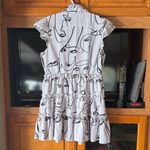 Stylish Women’s Dress with Abstract Print size S White Photo 6