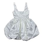 Lulus NWOT  XS Regal Cutie White Satin Square Neck Bubble-Hem Mini Dress Photo 5
