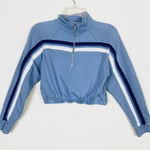 PacSun PS/LA Blue Horizontal Striped Cropped Sporty Pullover Sweatshirt Photo 0