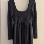 Free People  Mini Skater Dress Long Sleeve Metallic Sparkly Size Small Photo 2