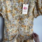 Entro  Floral Mini Dress - Yellow and Cream Photo 4