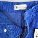 ZARA NWT Blue Corduroy Wide Leg High Waist Full Length Pants Size 12 Photo 11