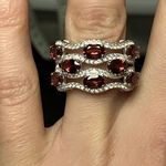 Color Changing Garnet Sterling Silver Cocktail Ring Size 7 Red Photo 1