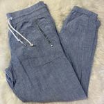 Athleta  Cabo Tide Linen Jogger Pants Blue Size 2 Petite Chambray Photo 4