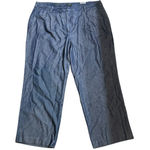 Talbots Weston Pants Women Wide Leg Pleated Denim Academia Work Career New 20W Photo 0