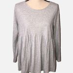 H&M Maternity Size Large Top Gray Long Sleeve Babydoll Tee Lightweight Soft Photo 0