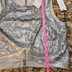 Saylor  Remie Platinum Sequin‎ Back Zipper Cropped Top sz L NWT Photo 7