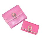 Salvatore Ferragamo  Pink Wallet and Card Holder Set Photo 0