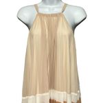 Lulus Lulu’s Totally Tranquil Beige Color-Block Maxi Dress Chiffon Pleated Halter Tie Photo 6