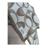 Coach Metallic Knit C Logo Scarf In A Beige Gold And White Wool Scarf Photo 2