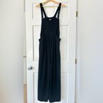 Halara  Black Waffle Knit Overalls Jumpsuit Size L Petite Photo 4