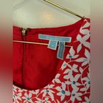 Draper James  Red Coral and Blue Floral Ruffle Sleeve Dress Photo 2