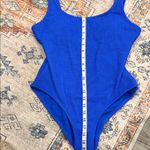 Shade & Shore  Vibrant Blue Textured Swimsuit size medium 8/10 Photo 3