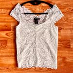 Wet Seal Cap Sleeve Fitted Lace Tiered Crop Top Photo 0