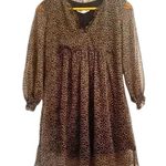 ZARA  Black/Brown Polka Dot Print Long Sleeve Dress Photo 0