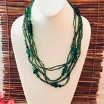 Coldwater Creek Super Long Green Glass Seed bead Necklace Can Triple over Photo 1