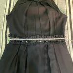 Badgley Mischka  Beaded Halter Dress sz 8 Ruffle Neck Cocktail Party Event Demure Photo 6