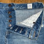 Free People Distressed High-Rise Denim Shorts – Size 26, Raw Hem, Vintage Wash Photo 2