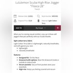 Lululemon NWT  Scuba High Rise Joggers Fleece Trench Size 2 Pockets Photo 14