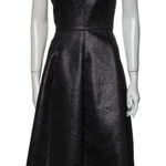 Halston Heritage  SZ 12 Metallic Cap Sleeve Cut Out Fit and Flare Dress Black Photo 0