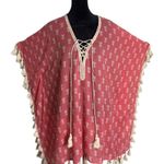 Z&L Europe Tassel Kaftan Swim Cover Up Pineapple Print BOHO Beach Size S/M Pink Photo 0