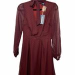 Modcloth burgundy sheer sleeve dress Photo 1
