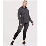 Torrid Active Black Space Dye Performance Thumbholes Half Zip Pullover Size 2X Photo 1