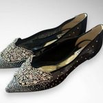 Badgley Mischka Women's Quinn Black Satin Embellished Flats 7.5 | EUC Photo 3