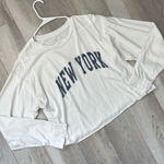Brandy Melville Tshirt new york long sleeve crop oversized womens White one size Photo 0