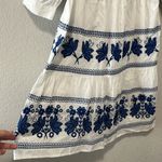 MODA INTERNATIONAL Grecian Embroidered Floral Cotton Dress, Size 2 Blue Photo 3