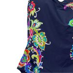 Anne cole NWT Paisley Pom Lace-Up One Piece Swimsuit Navy Blue Multi Size 14 Photo 8