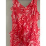 Amanda Uprichard Coral Floral Ruffle Mini Dress S flowy boho fairy Y2K pink Photo 4