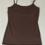 EXPRESS Brown Solid Shelf-Bra Cami Camisole Tank Top Shirt Size M π€ Photo 0