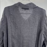 Flax  Dark Gray Button Down linen Shirt lagenlook 22-24 3/4 sleeve oversized Photo 8