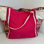 Vera Bradley  LILLI BELL LARGE COLORBLOCK TOTE Canvas Travel Library Book Bag Photo 0