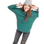 Old Navy Oversized Crewneck Sweater Teal Blue Marl - M Excellent Photo 1