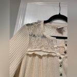 Knox Rose  Size M Cream Waffle Knit Lace Long Sleeve Henley Top Tunic Shirt Photo 1
