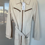 Denim mini dress Tan Size L Photo 0