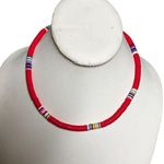 CMQ The Woo's Surfer Choker‎ Lightweight Soft Polymer Clay Necklace Red Beach Photo 0