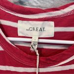NWT The GREAT. Size 1/S Button Side Dress Cardinal Stripe oversized t Photo 12