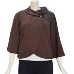 DU Jour Brown Cropped Cape Jacket Women’s Size Small Feminine Photo 0