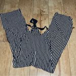 Cotton On - jumpsuit w/ ribbon straps, women’s size xs, navy white stripes Photo 2