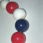 Red, White, and Blue Beaded Vintage Boho Choker Necklace Red Photo 2